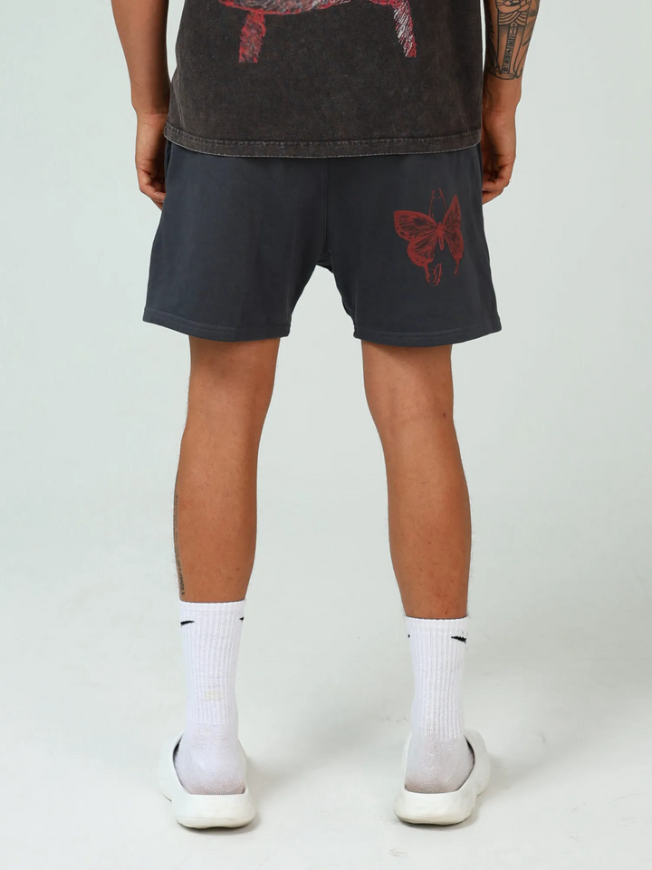 SHA. cardinal. butterfly. mens heavyweight cotton shorts