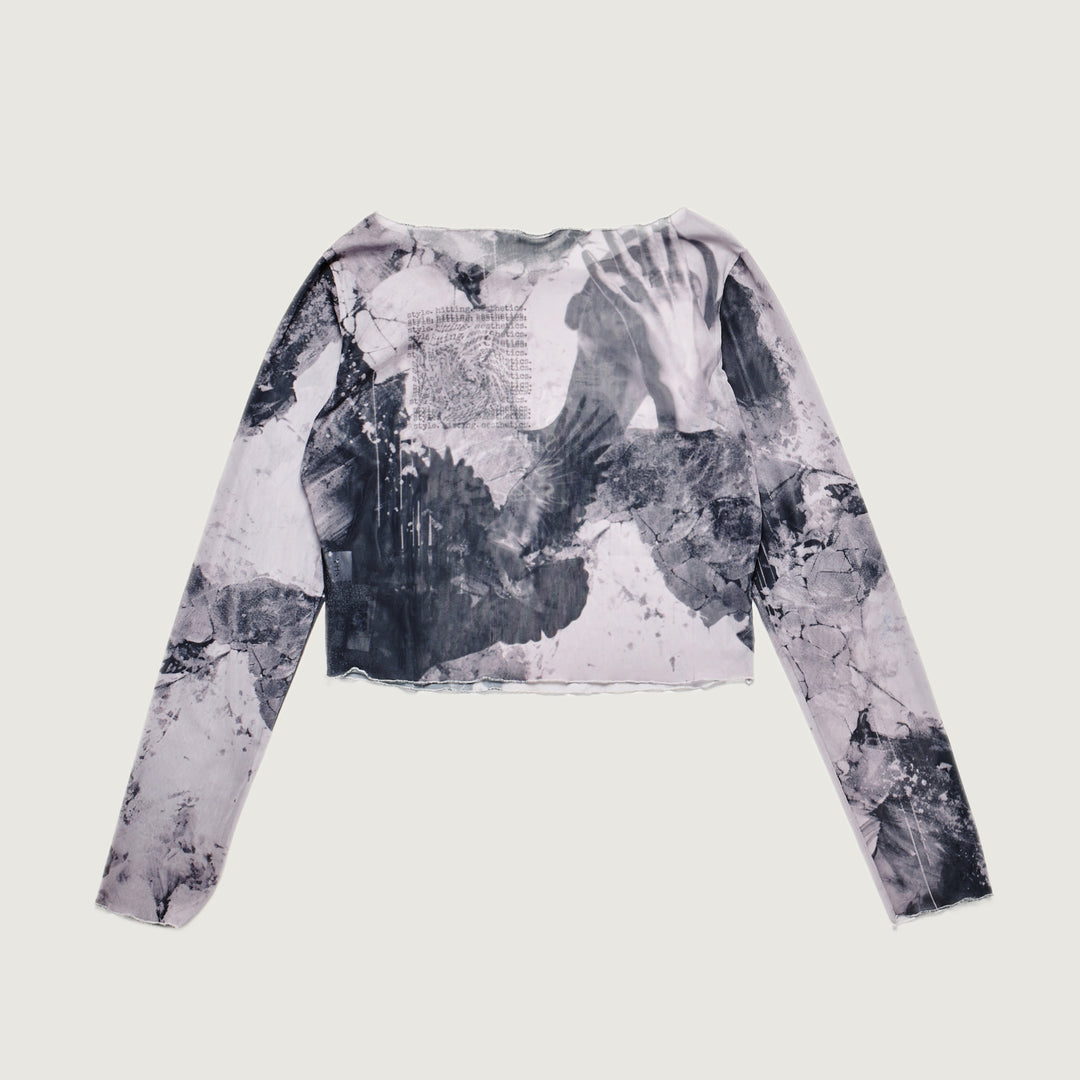 SHA. polar. hilly. mesh long sleeve crop top