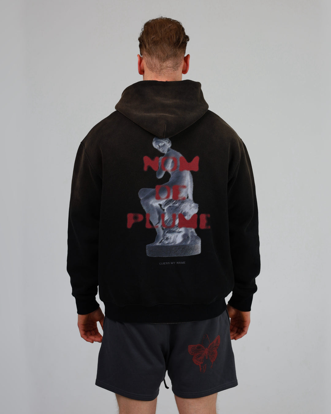 SHA. cardinal. nom de plume. unisex washed dyed hoodie