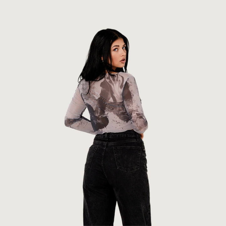 SHA. polar. hilly. mesh long sleeve crop top