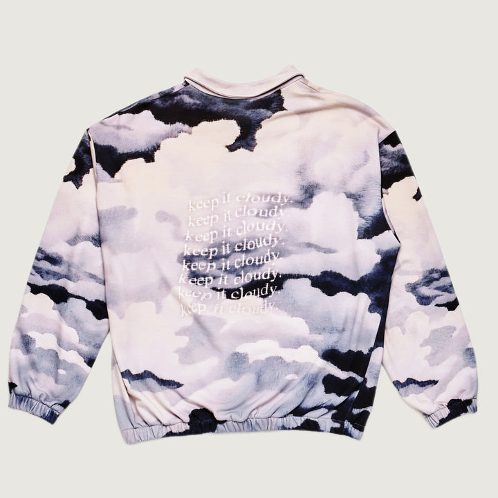 SHA. blue moon. keep it cloudy. half zip unisex sweatshirt