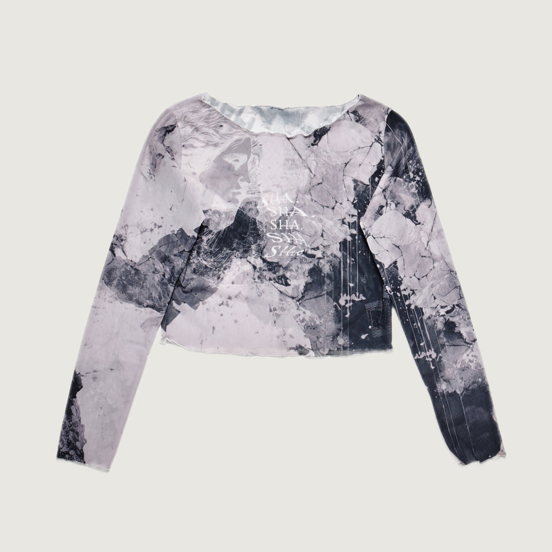 SHA. polar. hilly. mesh long sleeve crop top