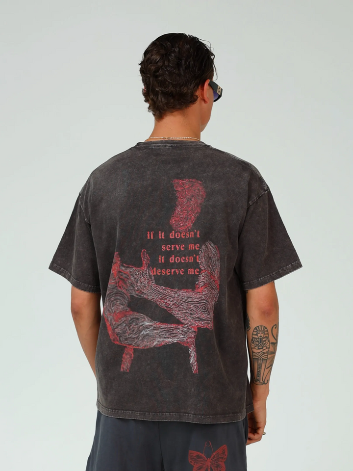 SHA. cardinal. deserving. unisex washed tee