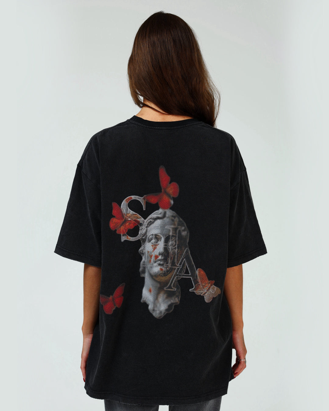 SHA. cardinal. butterflies. unisex washed tee